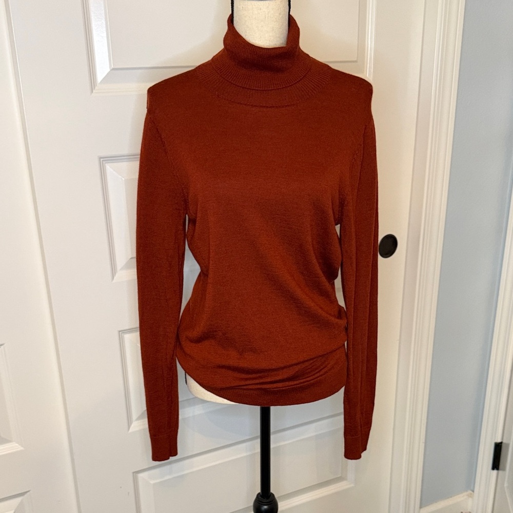 Pendleton Women's Warm Rust, Merino Wool Turtleneck Sweater